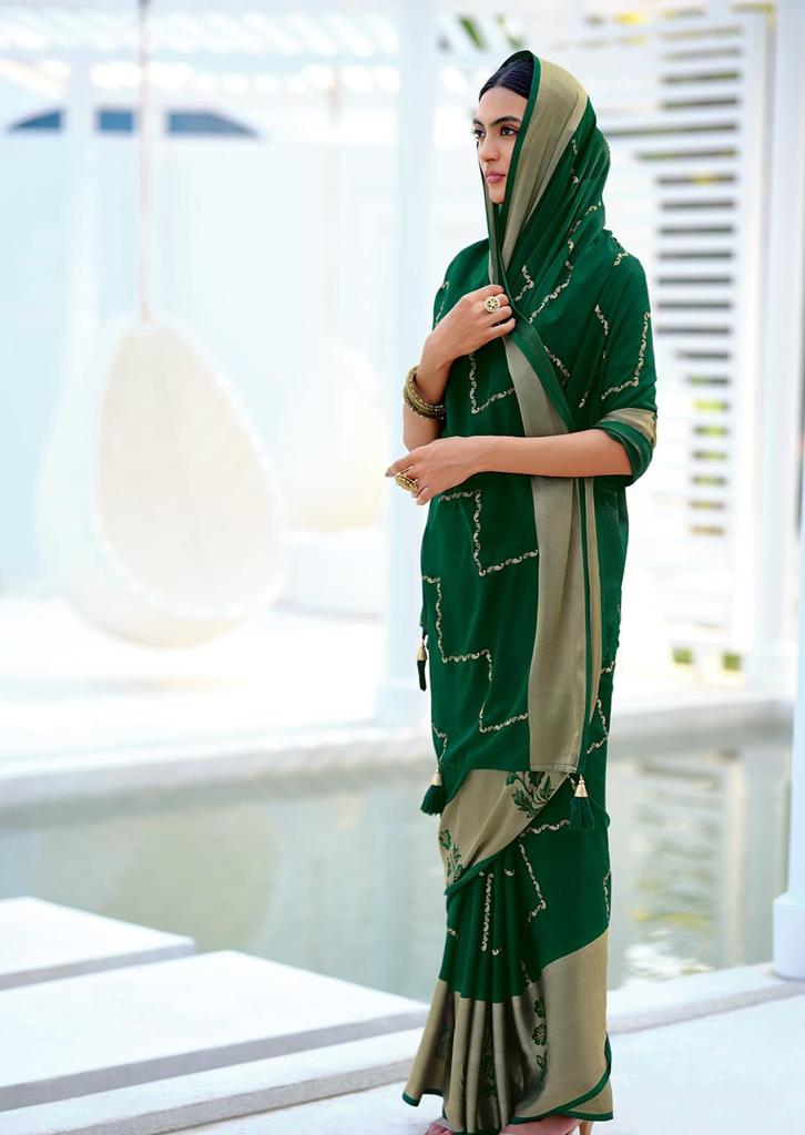Kashvi Creation Kanishka Viscose Brasso Party Wear Sarees With Fancy Prints