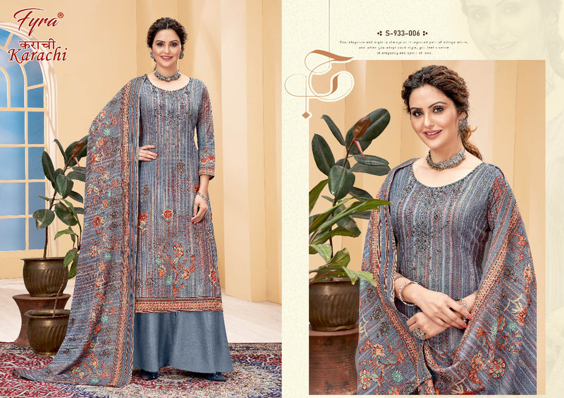 Fyra Designing Karachi Pure Cotton With Heavy Printed Work Stylish Designer Casual Look Salwar Kameez