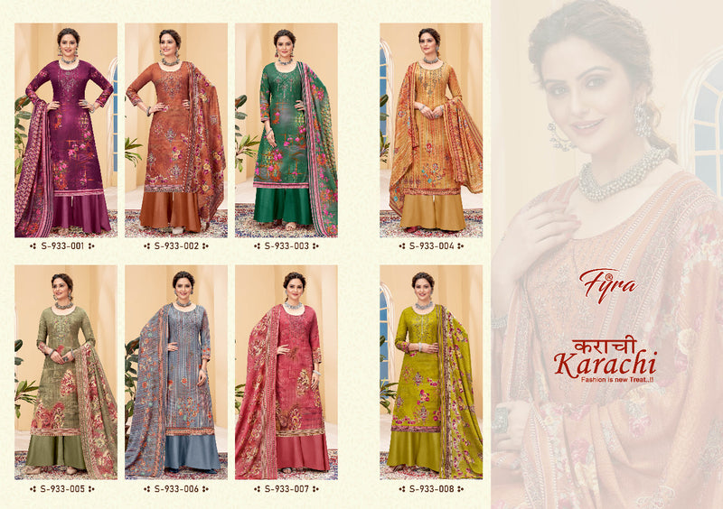 Fyra Designing Karachi Pure Cotton With Heavy Printed Work Stylish Designer Casual Look Salwar Kameez