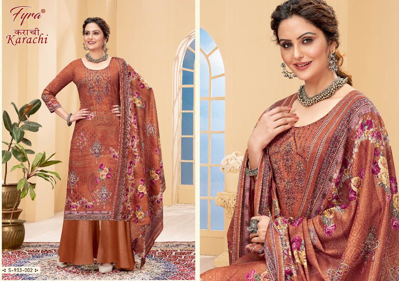 Fyra Designing Karachi Pure Cotton With Heavy Printed Work Stylish Designer Casual Look Salwar Kameez
