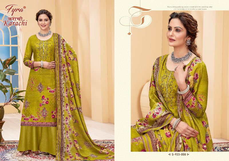 Fyra Designing Karachi Pure Cotton With Heavy Printed Work Stylish Designer Casual Look Salwar Kameez