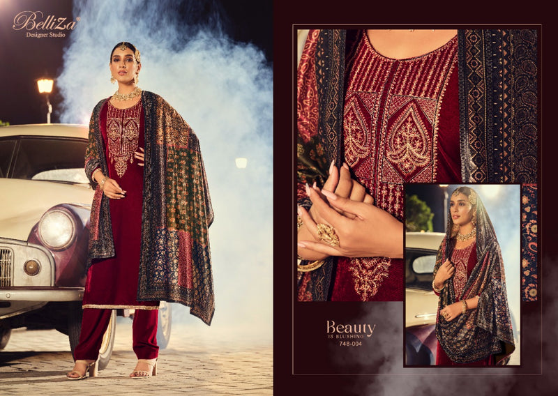 Belliza Karigari Velvet With Heavy Beautiful Embroidery Work Stylish Designer Wedding Look Salwar Kameez