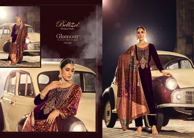 Belliza Karigari Velvet With Heavy Beautiful Embroidery Work Stylish Designer Wedding Look Salwar Kameez