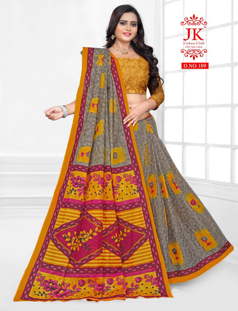 Jk Cotton Club Karishma Vol 1 Fancy Stylish Cotton Printed Casual Wear Sarees