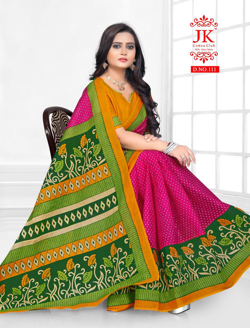 Jk Cotton Club Karishma Vol 1 Fancy Stylish Cotton Printed Casual Wear Sarees