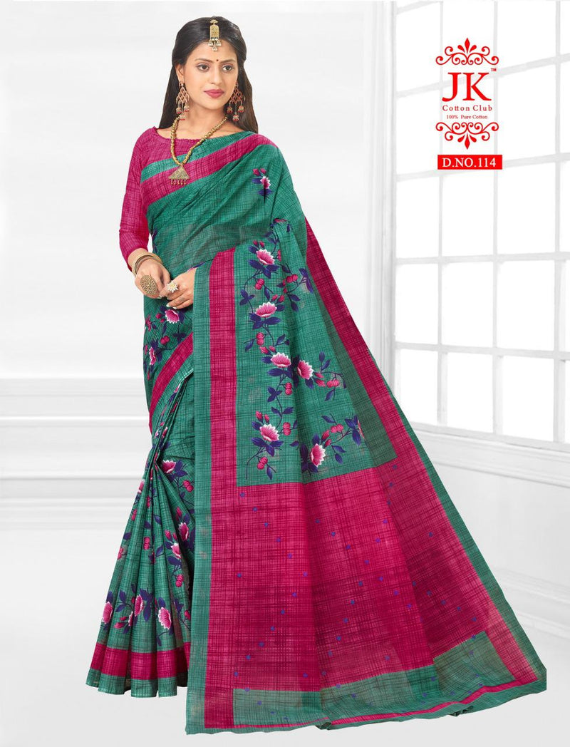 Jk Cotton Club Karishma Vol 1 Fancy Stylish Cotton Printed Casual Wear Sarees