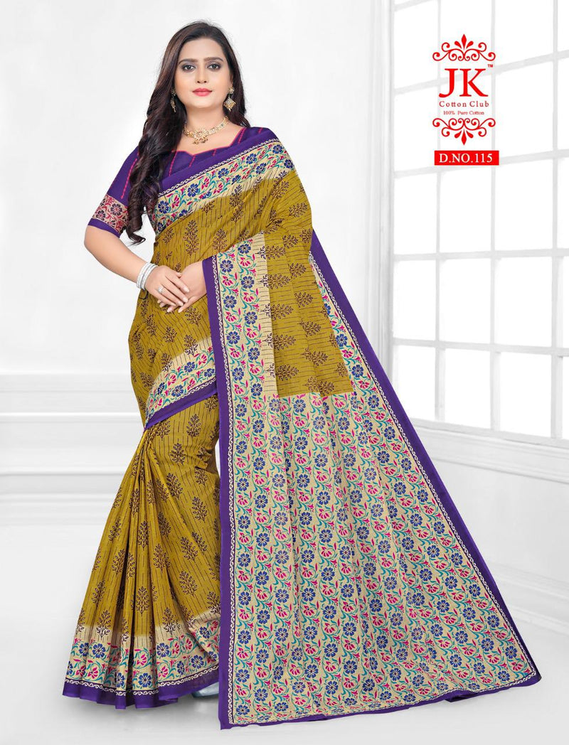 Jk Cotton Club Karishma Vol 1 Fancy Stylish Cotton Printed Casual Wear Sarees