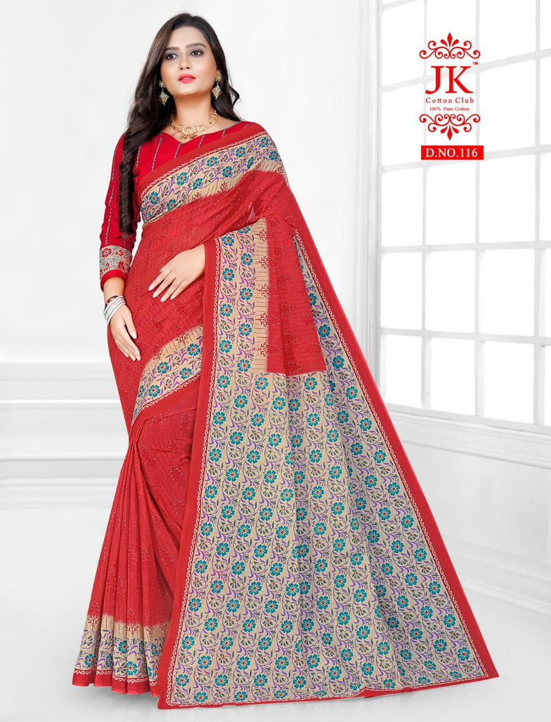 Jk Cotton Club Karishma Vol 1 Fancy Stylish Cotton Printed Casual Wear Sarees