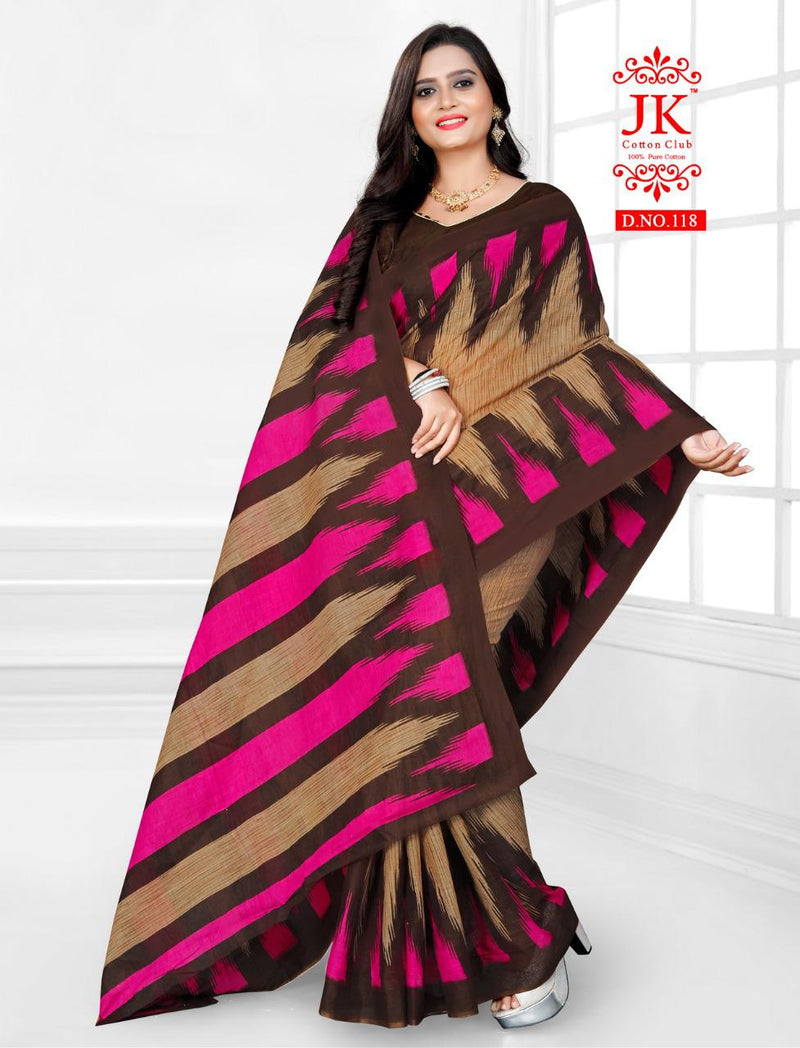 Jk Cotton Club Karishma Vol 1 Fancy Stylish Cotton Printed Casual Wear Sarees