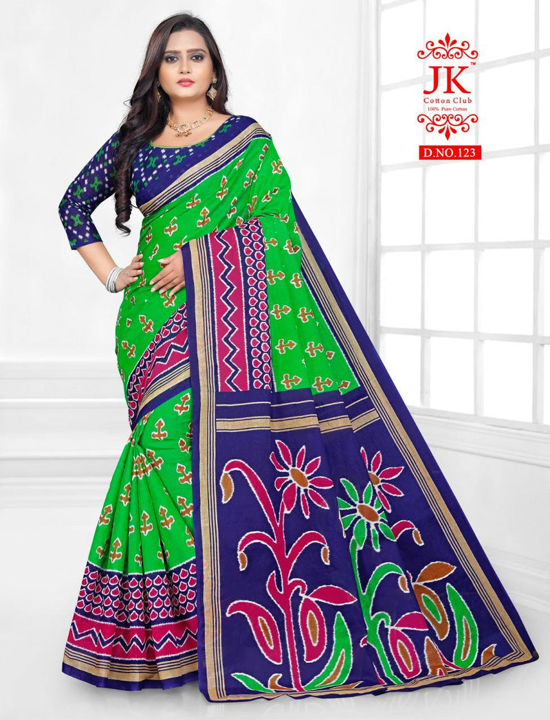 Jk Cotton Club Karishma Vol 1 Fancy Stylish Cotton Printed Casual Wear Sarees