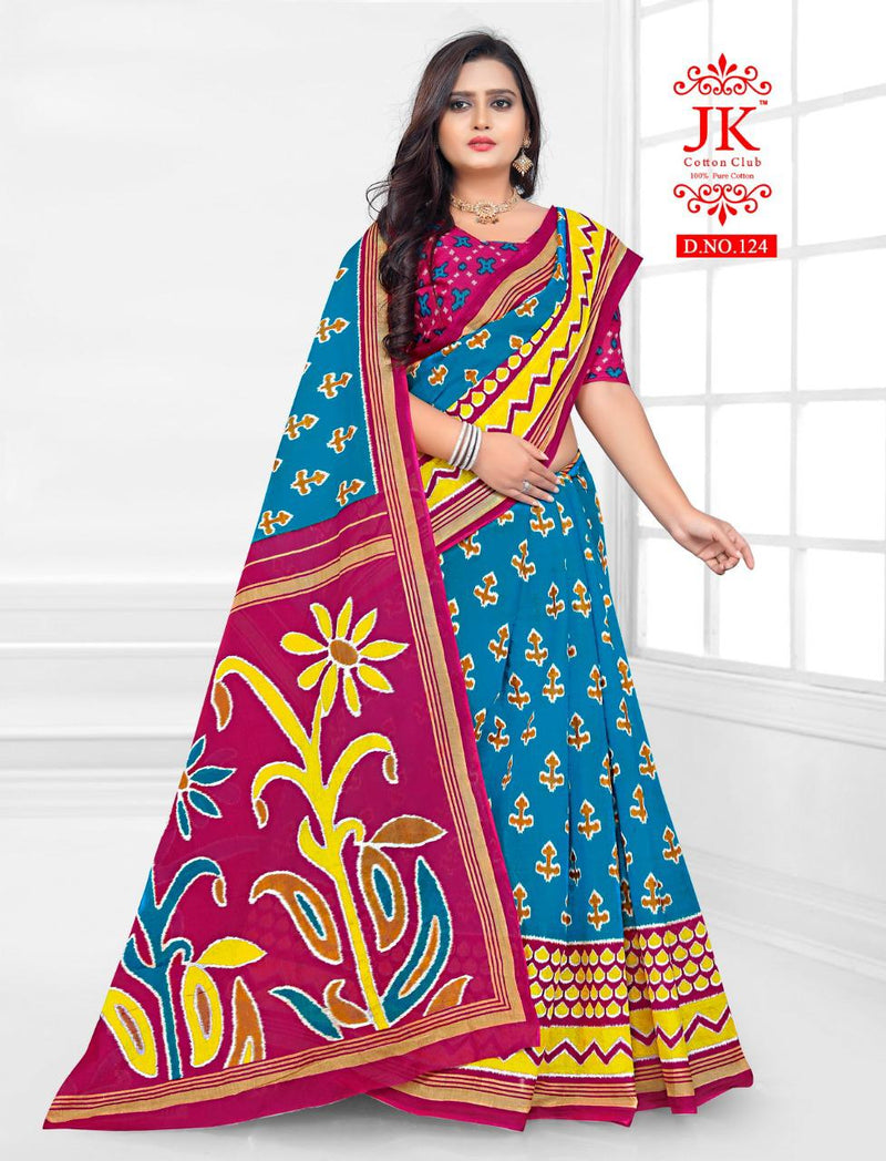 Jk Cotton Club Karishma Vol 1 Fancy Stylish Cotton Printed Casual Wear Sarees