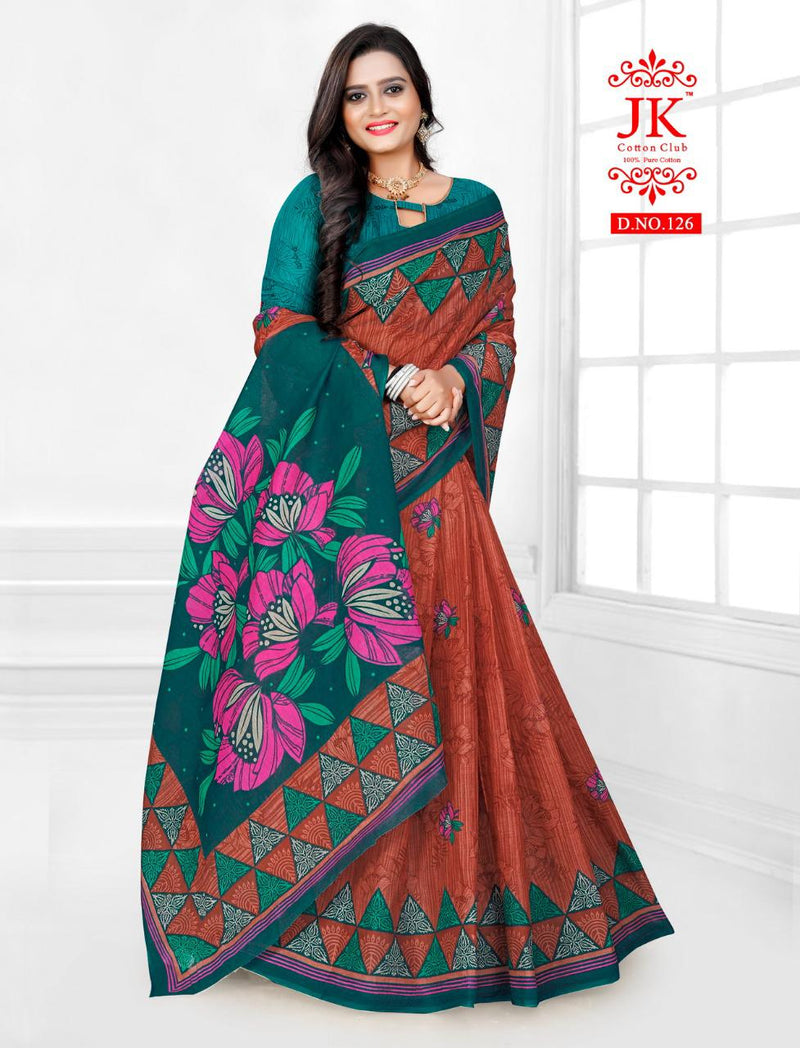 Jk Cotton Club Karishma Vol 1 Fancy Stylish Cotton Printed Casual Wear Sarees