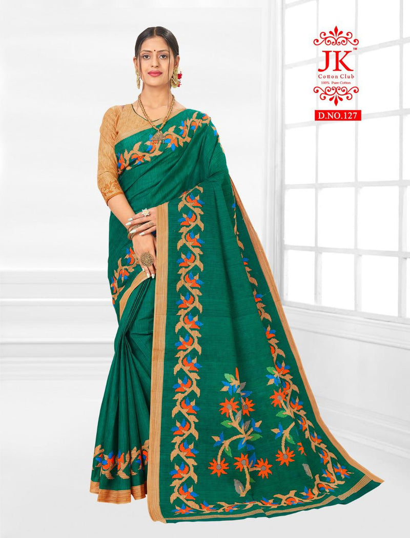 Jk Cotton Club Karishma Vol 1 Fancy Stylish Cotton Printed Casual Wear Sarees