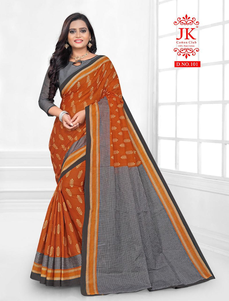 Jk Cotton Club Karishma Vol 1 Fancy Stylish Cotton Printed Casual Wear Sarees