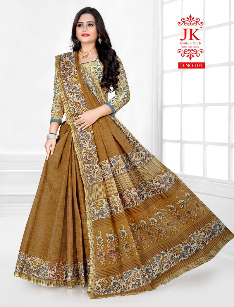 Jk Cotton Club Karishma Vol 1 Fancy Stylish Cotton Printed Casual Wear Sarees