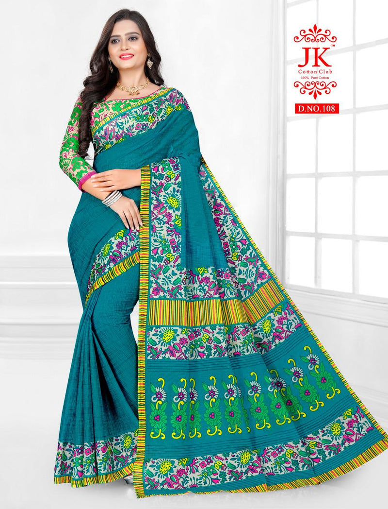 Jk Cotton Club Karishma Vol 1 Fancy Stylish Cotton Printed Casual Wear Sarees