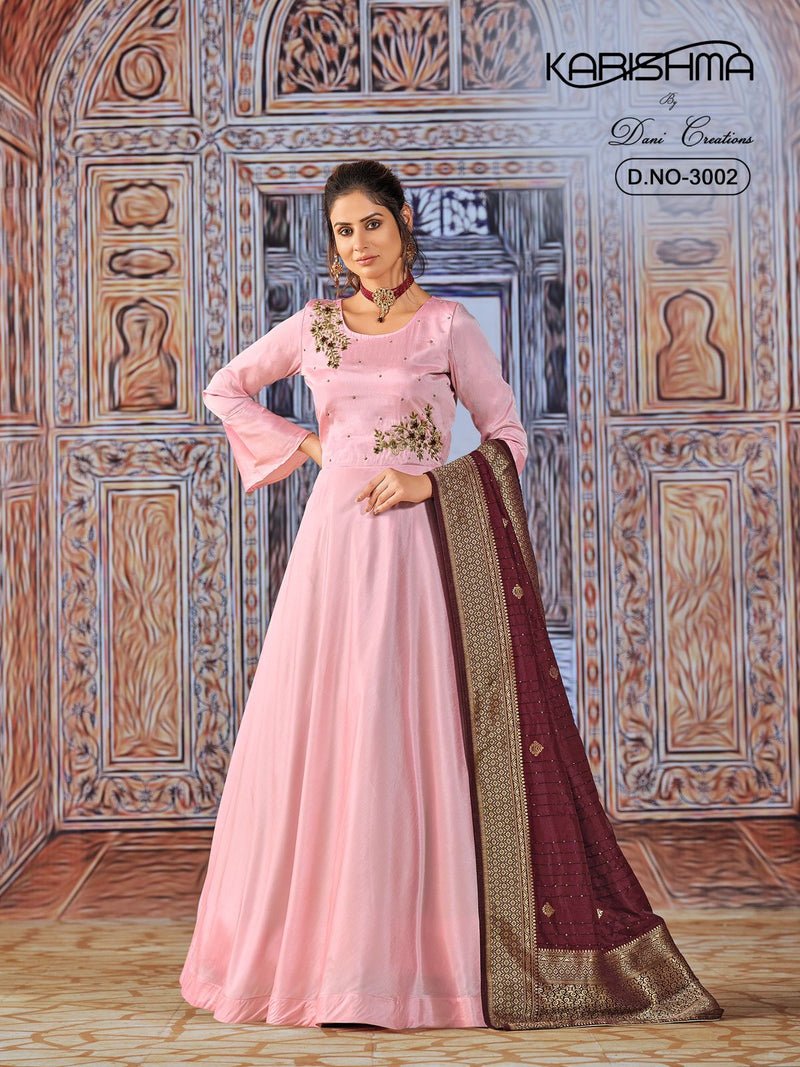 Dani Creation Karishma Vol 3 Silk With Fancy Work Stylish Designer Beautiful Long Gown