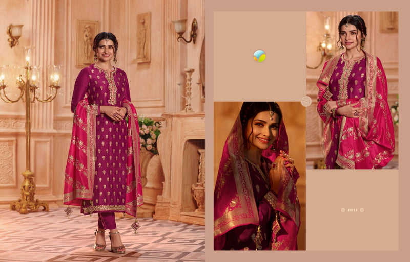 Vinay Fashion Kaseesh Zardosi Hitlist Dola Jacquard Beautiful Fetive Wear Salwar Suits