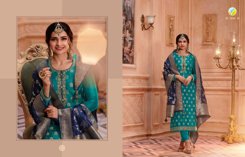 Vinay Fashion Kaseesh Zardosi Hitlist Dola Jacquard Beautiful Fetive Wear Salwar Suits