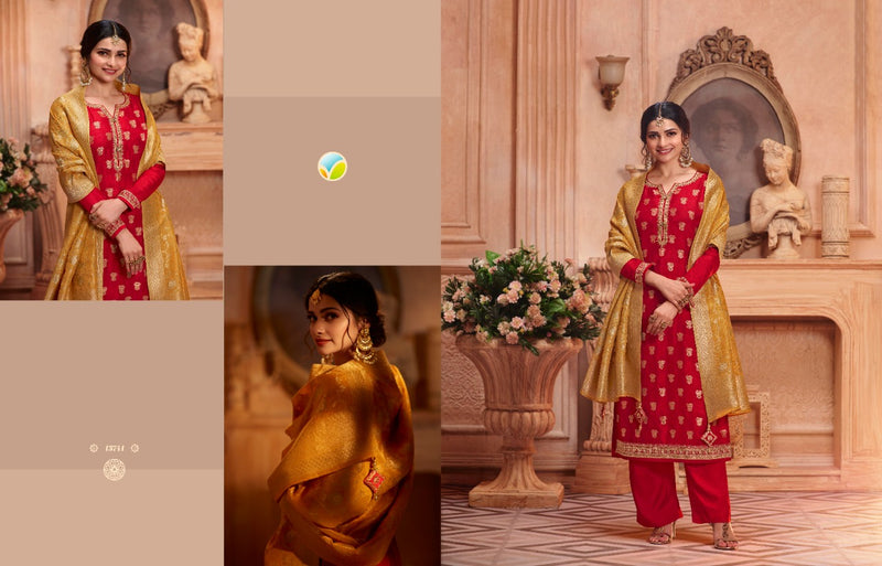 Vinay Fashion Kaseesh Zardosi Hitlist Dola Jacquard Beautiful Fetive Wear Salwar Suits