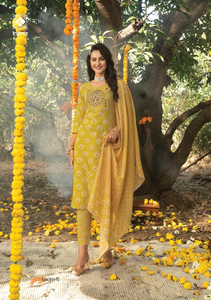 Kiana House Of Fashion Kashish Pure Cotton Print With Thread Work Embroidery Kurti