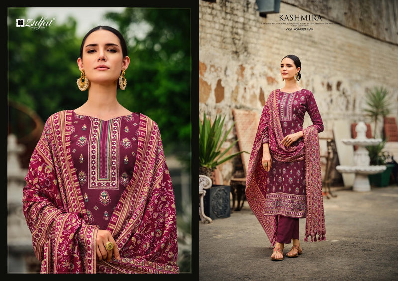 Zulfat Kashmira Pashmina With Fancy Mirror Work Stylish Designer Casual Wear Sawar Kameez