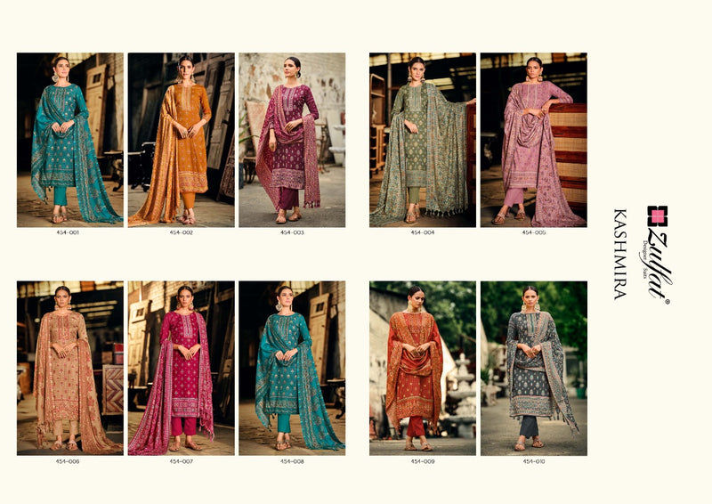 Zulfat Kashmira Pashmina With Fancy Mirror Work Stylish Designer Casual Wear Sawar Kameez