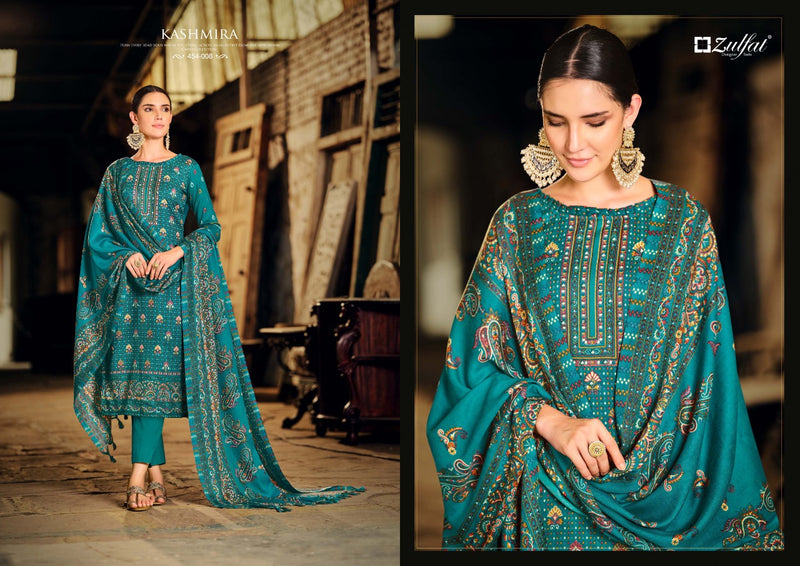 Zulfat Kashmira Pashmina With Fancy Mirror Work Stylish Designer Casual Wear Sawar Kameez