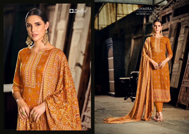 Zulfat Kashmira Pashmina With Fancy Mirror Work Stylish Designer Casual Wear Sawar Kameez