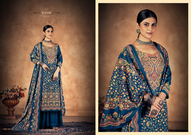 Romani Kashmiri Kali Pashmina With Printed Work Stylish Designer Attractive Look Salwar Kameez
