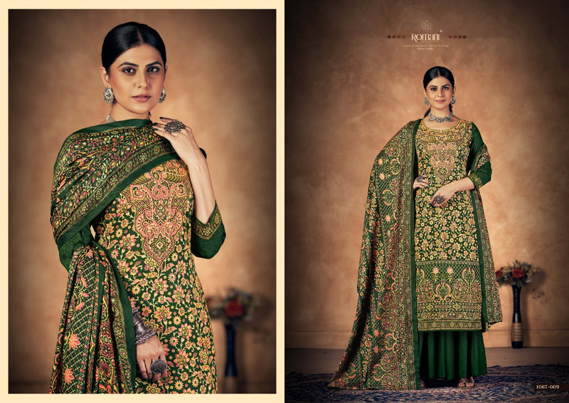 Romani Kashmiri Kali Pashmina With Printed Work Stylish Designer Attractive Look Salwar Kameez