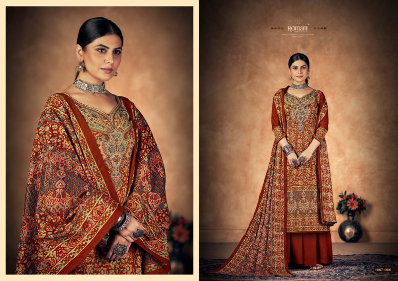 Romani Kashmiri Kali Pashmina With Printed Work Stylish Designer Attractive Look Salwar Kameez