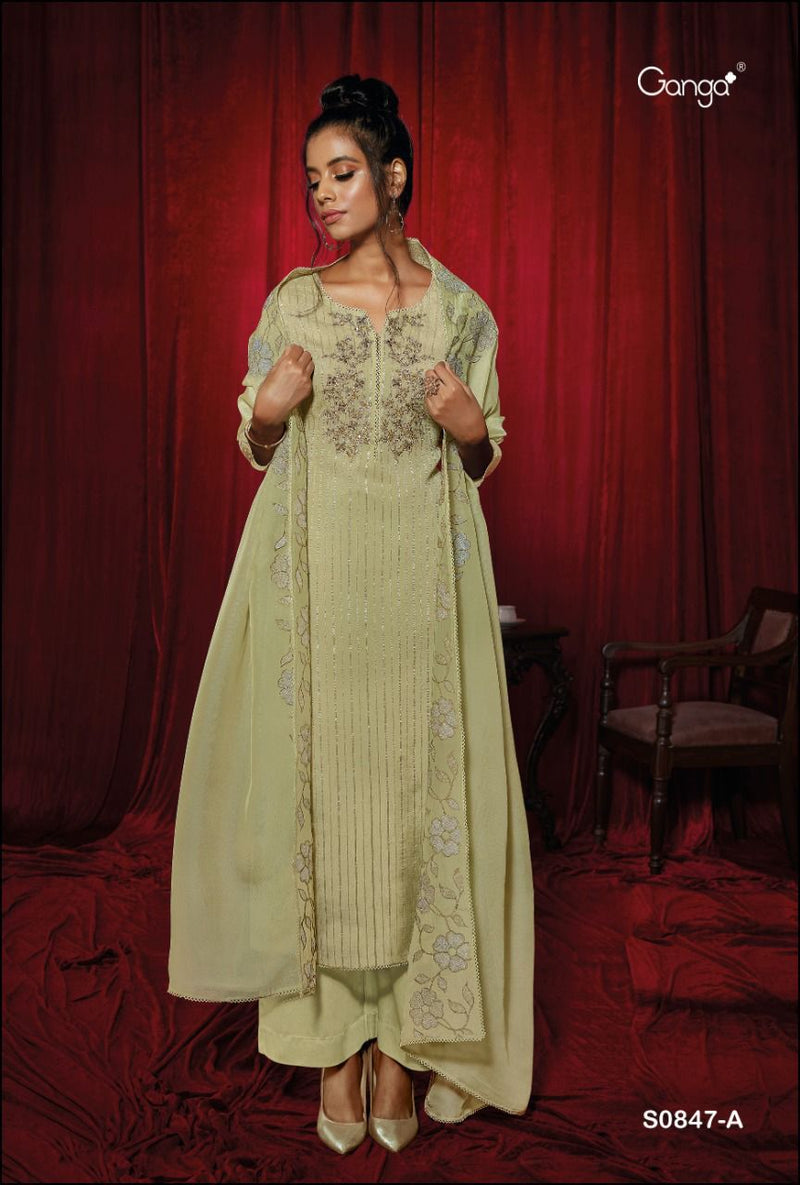 Ganga Kashvi 847 Premium Organza Designer Festive Wear Salwar Kameez