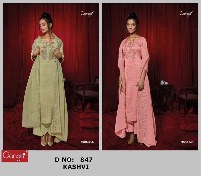 Ganga Kashvi 847 Premium Organza Designer Festive Wear Salwar Kameez