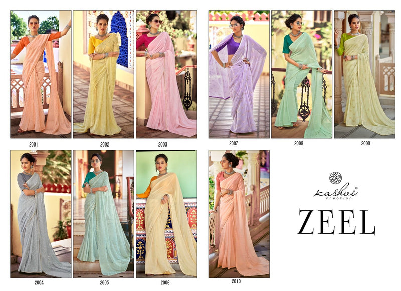 Kashvi Creation Zeel Weightless Print Beautiful Collections OF  Party Sarees