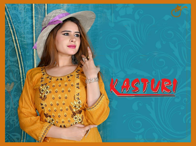 Fashion Talk Kasturi Vol 1 Rayon Embroidered Designer Party Wear Kurtis