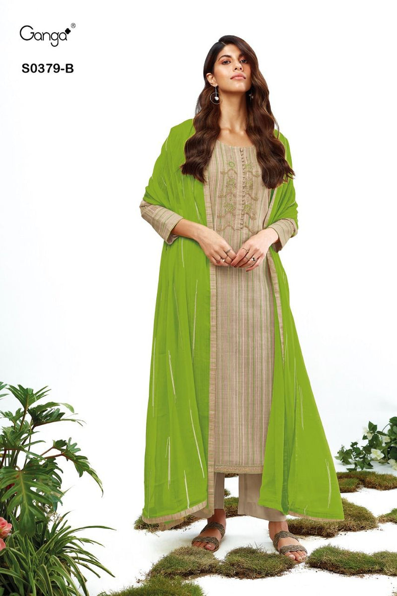 Ganga Kasumi S 0379 Pure Cotton With Beautiful Work Stylish Designer Festive Wear Long Gown