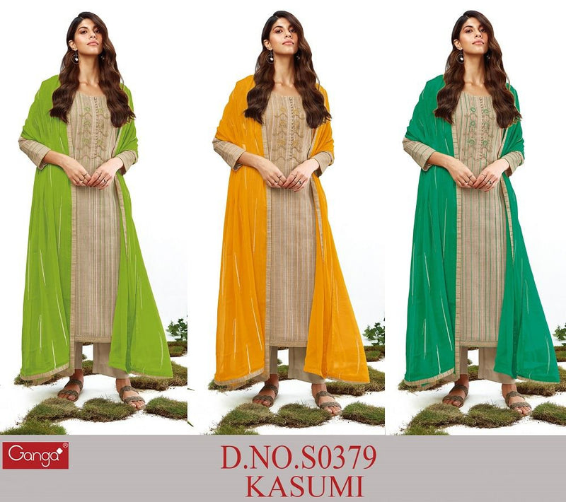Ganga Kasumi S 0379 Pure Cotton With Beautiful Work Stylish Designer Festive Wear Long Gown