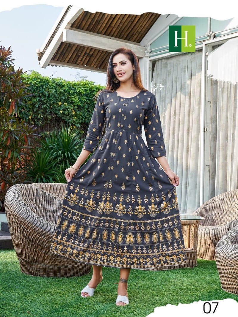 Hirwa Katrina Heavy Rayon Casual Wear Kurti