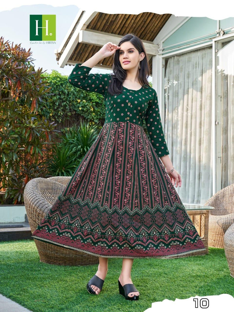 Hirwa Katrina Heavy Rayon Casual Wear Kurti