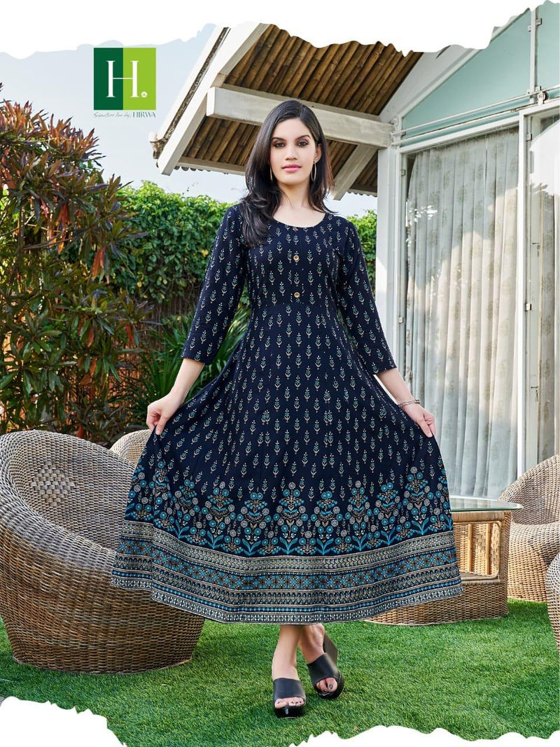 Hirwa Katrina Heavy Rayon Casual Wear Kurti