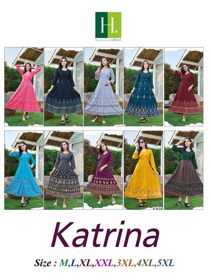 Hirwa Katrina Heavy Rayon Casual Wear Kurti
