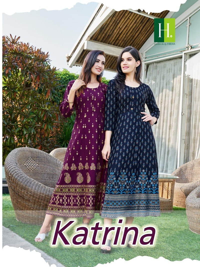 Hirwa Katrina Heavy Rayon Casual Wear Kurti