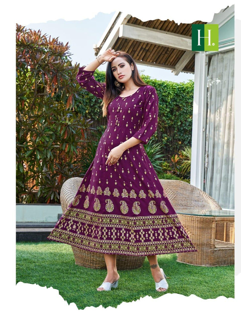 Hirwa Katrina Heavy Rayon Casual Wear Kurti