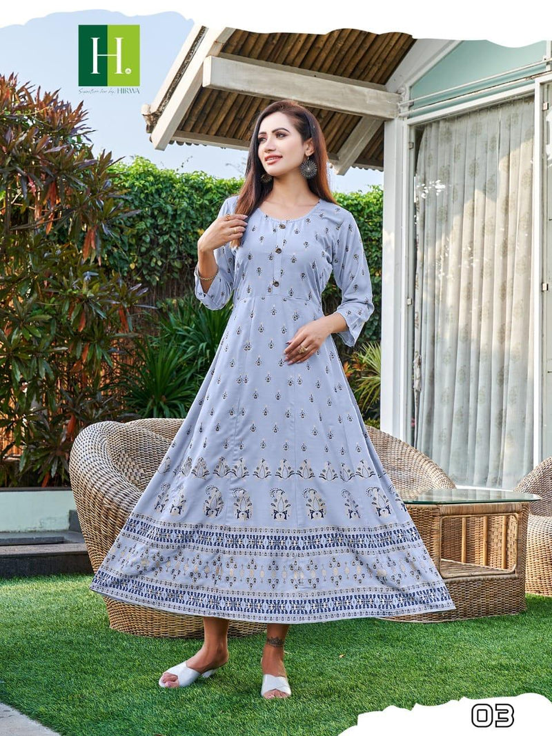 Hirwa Katrina Heavy Rayon Casual Wear Kurti