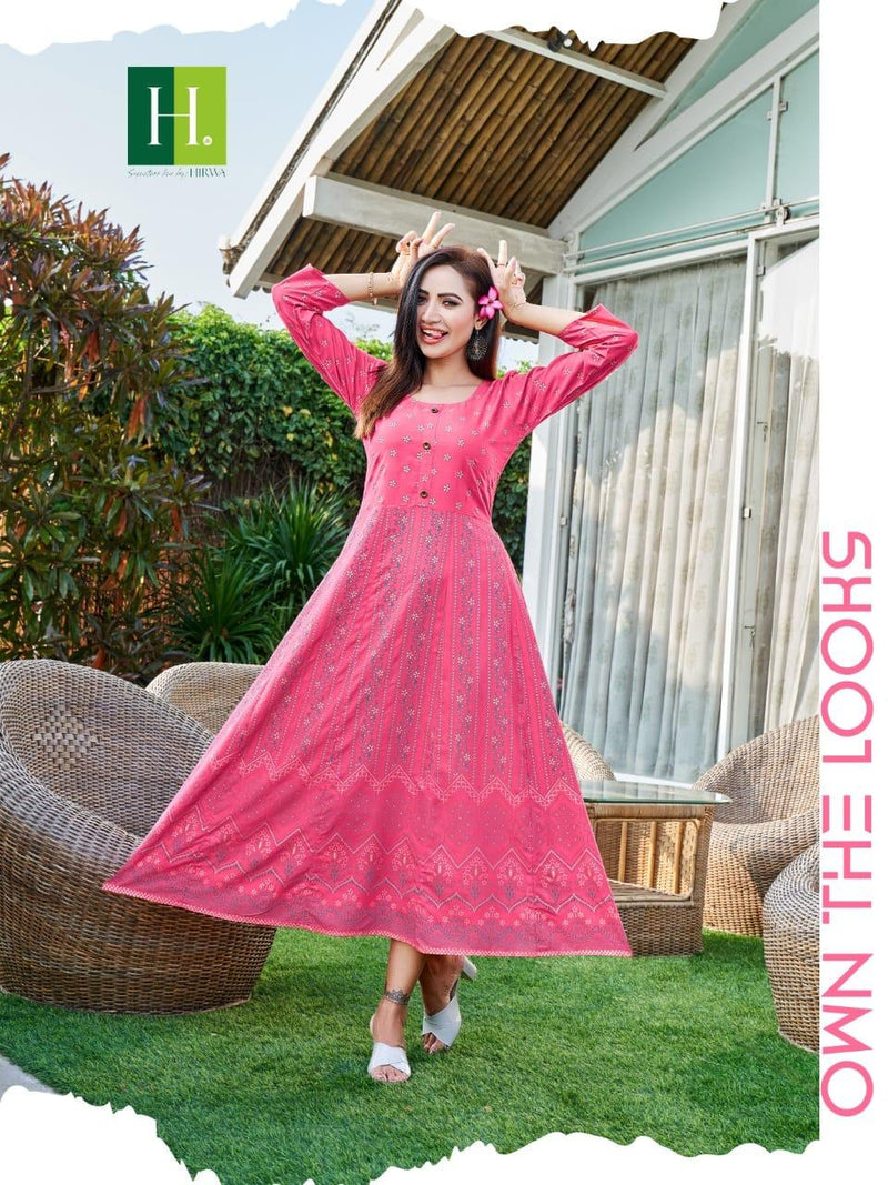 Hirwa Katrina Heavy Rayon Casual Wear Kurti