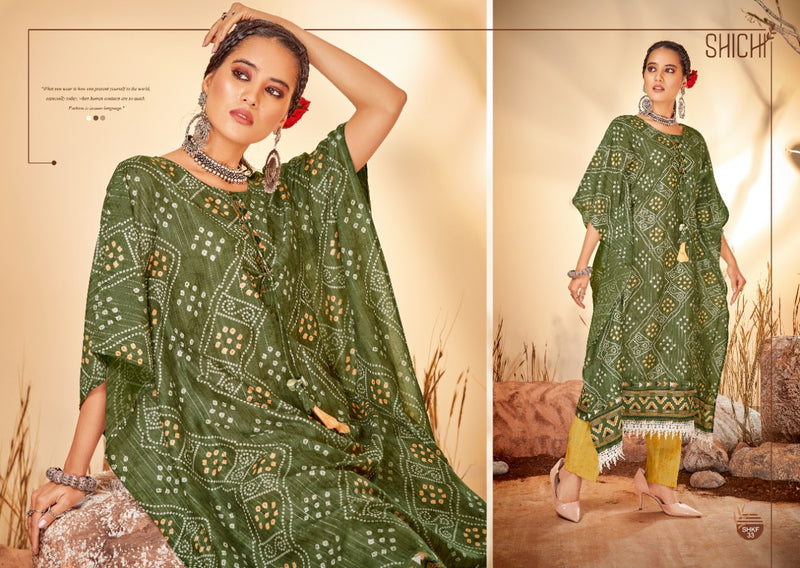 Shichi Kaya Collection Muslin Viscose Stylish Fancy Party Wear Kaftan Kurtis