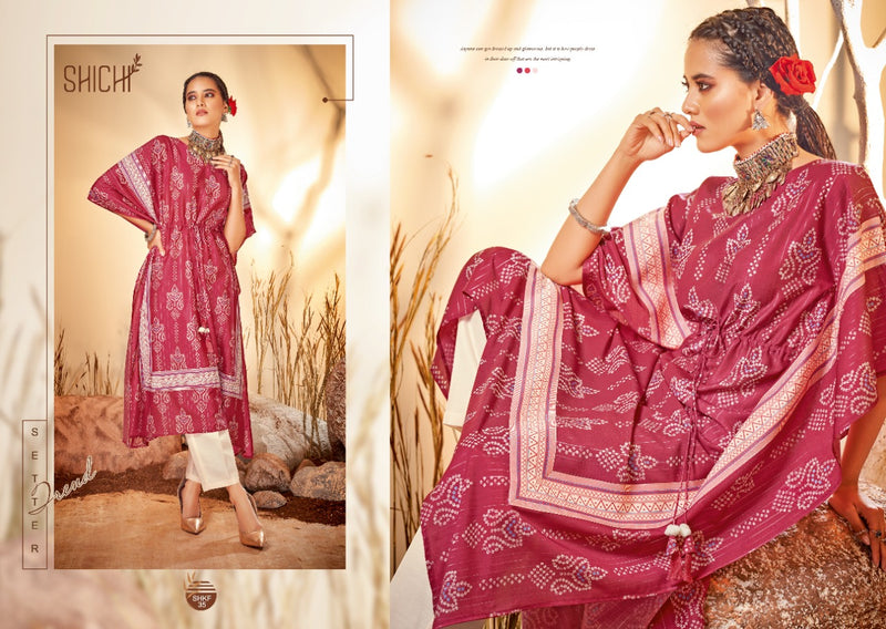 Shichi Kaya Collection Muslin Viscose Stylish Fancy Party Wear Kaftan Kurtis