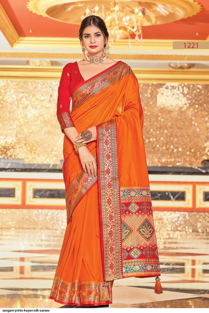 Sangam Prints Kayan Silk Zari Beautiful Wedding Wear Soft Sarees