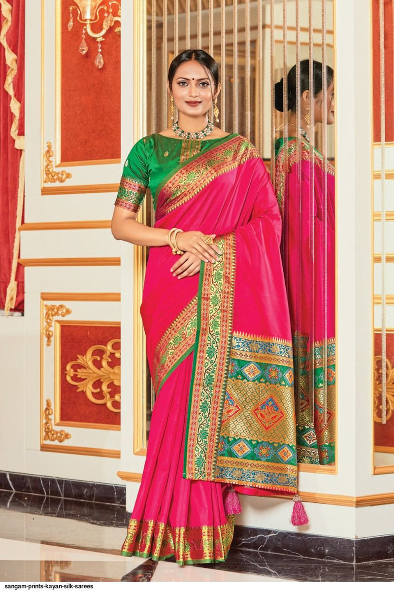 Sangam Prints Kayan Silk Zari Beautiful Wedding Wear Soft Sarees